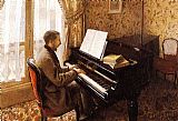 Gustave Caillebotte Wall Art - Young Man Playing the Piano